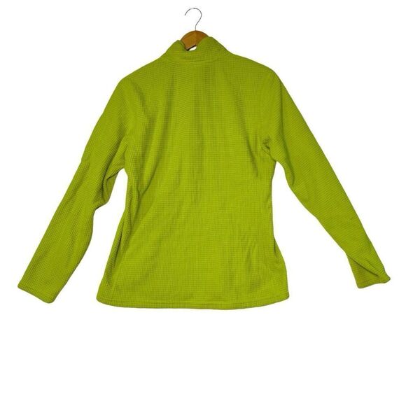 Women’s Orvis Trout Bum Fleece Pullover Lime Green Flaw Size Medium Zip Waffle - Picture 2 of 7